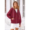 imagePRETTYGARDEN Womens 2025 Fall Oversized Hoodies Sweatshirt Long Sleeve Zip Up Pockets Loose Fit Y2K Winter Jackets CoatWine Red