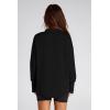 imagePRETTYGARDEN Womens Fall Fashion Button Up Sweatshirt Long Sleeve V Neck Loose Fit Casual Trendy Going Out Pullover TopsBlack
