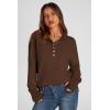 imagePRETTYGARDEN Womens Fall Fashion Button Up Sweatshirt Long Sleeve V Neck Loose Fit Casual Trendy Going Out Pullover TopsCoffee