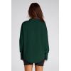 imagePRETTYGARDEN Womens Fall Fashion Button Up Sweatshirt Long Sleeve V Neck Loose Fit Casual Trendy Going Out Pullover TopsDark Green
