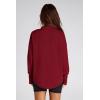 imagePRETTYGARDEN Womens Fall Fashion Button Up Sweatshirt Long Sleeve V Neck Loose Fit Casual Trendy Going Out Pullover TopsWine Red