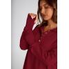 imagePRETTYGARDEN Womens Fall Fashion Button Up Sweatshirt Long Sleeve V Neck Loose Fit Casual Trendy Going Out Pullover TopsWine Red