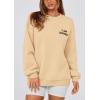 imagePRETTYGARDEN Womens Fall Fashion Oversized Sweatshirts Casual Crewneck Long Sleeve Graphic Pullover Tops ShirtApricot