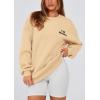 imagePRETTYGARDEN Womens Fall Fashion Oversized Sweatshirts Casual Crewneck Long Sleeve Graphic Pullover Tops ShirtApricot
