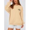 imagePRETTYGARDEN Womens Fall Fashion Oversized Sweatshirts Casual Crewneck Long Sleeve Graphic Pullover Tops ShirtApricot