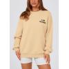 imagePRETTYGARDEN Womens Fall Fashion Oversized Sweatshirts Casual Crewneck Long Sleeve Graphic Pullover Tops ShirtApricot
