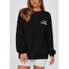 imagePRETTYGARDEN Womens Fall Fashion Oversized Sweatshirts Casual Crewneck Long Sleeve Graphic Pullover Tops ShirtBlack