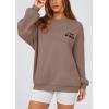 imagePRETTYGARDEN Womens Fall Fashion Oversized Sweatshirts Casual Crewneck Long Sleeve Graphic Pullover Tops ShirtBlack Khaki