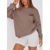 imagePRETTYGARDEN Womens Fall Fashion Oversized Sweatshirts Casual Crewneck Long Sleeve Graphic Pullover Tops ShirtBlack Khaki