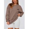 imagePRETTYGARDEN Womens Fall Fashion Oversized Sweatshirts Casual Crewneck Long Sleeve Graphic Pullover Tops ShirtBlack Khaki