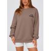 imagePRETTYGARDEN Womens Fall Fashion Oversized Sweatshirts Casual Crewneck Long Sleeve Graphic Pullover Tops ShirtBlack Khaki