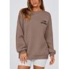 imagePRETTYGARDEN Womens Fall Fashion Oversized Sweatshirts Casual Crewneck Long Sleeve Graphic Pullover Tops ShirtBlack Khaki