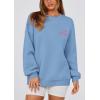 imagePRETTYGARDEN Womens Fall Fashion Oversized Sweatshirts Casual Crewneck Long Sleeve Graphic Pullover Tops ShirtBlue