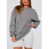 imagePRETTYGARDEN Womens Fall Fashion Oversized Sweatshirts Casual Crewneck Long Sleeve Graphic Pullover Tops ShirtMid Grey