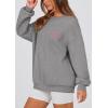 imagePRETTYGARDEN Womens Fall Fashion Oversized Sweatshirts Casual Crewneck Long Sleeve Graphic Pullover Tops ShirtMid Grey