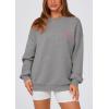 imagePRETTYGARDEN Womens Fall Fashion Oversized Sweatshirts Casual Crewneck Long Sleeve Graphic Pullover Tops ShirtMid Grey