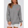 imagePRETTYGARDEN Womens Fall Fashion Oversized Sweatshirts Casual Crewneck Long Sleeve Graphic Pullover Tops ShirtMid Grey