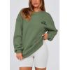 imagePRETTYGARDEN Womens Fall Fashion Oversized Sweatshirts Casual Crewneck Long Sleeve Graphic Pullover Tops ShirtMist Green