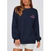 imagePRETTYGARDEN Womens Fall Fashion Oversized Sweatshirts Casual Crewneck Long Sleeve Graphic Pullover Tops ShirtNavy