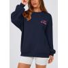 imagePRETTYGARDEN Womens Fall Fashion Oversized Sweatshirts Casual Crewneck Long Sleeve Graphic Pullover Tops ShirtNavy