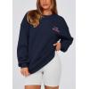 imagePRETTYGARDEN Womens Fall Fashion Oversized Sweatshirts Casual Crewneck Long Sleeve Graphic Pullover Tops ShirtNavy