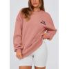 imagePRETTYGARDEN Womens Fall Fashion Oversized Sweatshirts Casual Crewneck Long Sleeve Graphic Pullover Tops ShirtPink