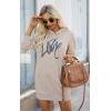 imagePRETTYGARDEN Womens Hooded Sweatshirt Fall Fashion Drawstring Lightweight Long Sleeve Pullover Hoodie DressApricot