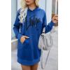 imagePRETTYGARDEN Womens Hooded Sweatshirt Fall Fashion Drawstring Lightweight Long Sleeve Pullover Hoodie DressBlue