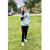 imagePRETTYGARDEN Womens Hooded Sweatshirt Fall Fashion Drawstring Lightweight Long Sleeve Pullover Hoodie DressGrey Green