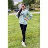 imagePRETTYGARDEN Womens Hooded Sweatshirt Fall Fashion Drawstring Lightweight Long Sleeve Pullover Hoodie DressGrey Green