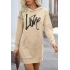 imagePRETTYGARDEN Womens Hooded Sweatshirt Fall Fashion Drawstring Lightweight Long Sleeve Pullover Hoodie DressLight Apricot