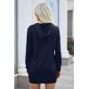 imagePRETTYGARDEN Womens Hooded Sweatshirt Fall Fashion Drawstring Lightweight Long Sleeve Pullover Hoodie DressNavy