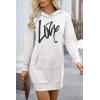 imagePRETTYGARDEN Womens Hooded Sweatshirt Fall Fashion Drawstring Lightweight Long Sleeve Pullover Hoodie DressWhite