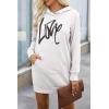 imagePRETTYGARDEN Womens Hooded Sweatshirt Fall Fashion Drawstring Lightweight Long Sleeve Pullover Hoodie DressWhite