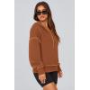imagePRETTYGARDEN Womens Hooded Sweatshirts Long Sleeve Half Zip Cropped Hoodie Pullover Winter Fashion ClothesCaramel