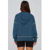 imagePRETTYGARDEN Womens Hooded Sweatshirts Long Sleeve Half Zip Cropped Hoodie Pullover Winter Fashion ClothesDark Blue