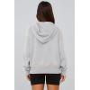 imagePRETTYGARDEN Womens Hooded Sweatshirts Long Sleeve Half Zip Cropped Hoodie Pullover Winter Fashion ClothesGrey