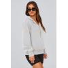 imagePRETTYGARDEN Womens Hooded Sweatshirts Long Sleeve Half Zip Cropped Hoodie Pullover Winter Fashion ClothesGrey