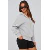 imagePRETTYGARDEN Womens Hooded Sweatshirts Long Sleeve Half Zip Cropped Hoodie Pullover Winter Fashion ClothesGrey