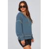 imagePRETTYGARDEN Womens Hooded Sweatshirts Long Sleeve Half Zip Cropped Hoodie Pullover Winter Fashion ClothesGrey Blue