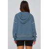 imagePRETTYGARDEN Womens Hooded Sweatshirts Long Sleeve Half Zip Cropped Hoodie Pullover Winter Fashion ClothesGrey Blue