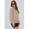 imagePRETTYGARDEN Womens Hooded Sweatshirts Long Sleeve Half Zip Cropped Hoodie Pullover Winter Fashion ClothesKhaki