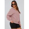 imagePRETTYGARDEN Womens Hooded Sweatshirts Long Sleeve Half Zip Cropped Hoodie Pullover Winter Fashion ClothesPink