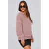 imagePRETTYGARDEN Womens Hooded Sweatshirts Long Sleeve Half Zip Cropped Hoodie Pullover Winter Fashion ClothesPink
