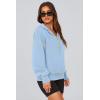 imagePRETTYGARDEN Womens Hooded Sweatshirts Long Sleeve Half Zip Cropped Hoodie Pullover Winter Fashion ClothesSky Blue