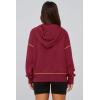 imagePRETTYGARDEN Womens Hooded Sweatshirts Long Sleeve Half Zip Cropped Hoodie Pullover Winter Fashion ClothesWine Red