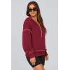 imagePRETTYGARDEN Womens Hooded Sweatshirts Long Sleeve Half Zip Cropped Hoodie Pullover Winter Fashion ClothesWine Red