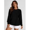imagePRETTYGARDEN Womens Oversized Sweatshirt Ribbed Corduroy Crewneck Long Sleeve Loose Fit Casual Going Out Pullover TopsBlack