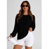 imagePRETTYGARDEN Womens Oversized Sweatshirt Ribbed Corduroy Crewneck Long Sleeve Loose Fit Casual Going Out Pullover TopsBlack