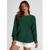 imagePRETTYGARDEN Womens Oversized Sweatshirt Ribbed Corduroy Crewneck Long Sleeve Loose Fit Casual Going Out Pullover TopsDark Green